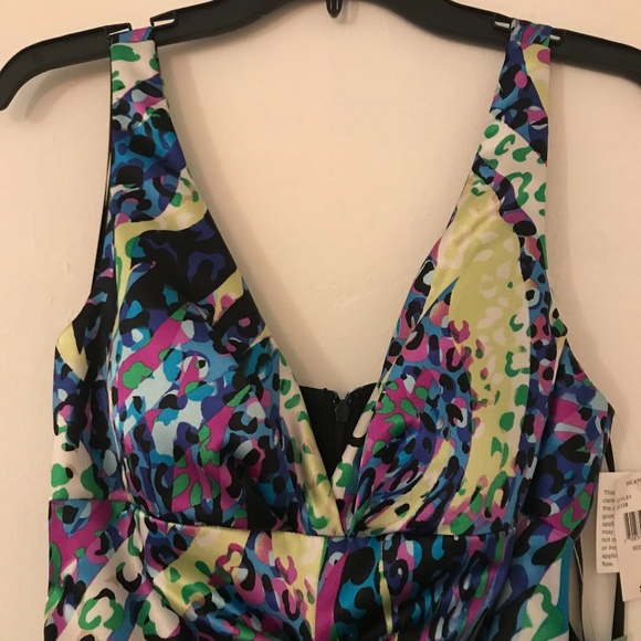 form fitting Mermaid colorful Elegant Dress sz 10 - Picture 3 of 8